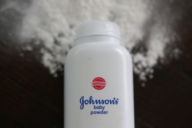 In this photo illustration, a container of Johnson's baby powder sits on a table in 2019. In this photo illustration, a container of Johnson's baby powder sits on a table in 2019.