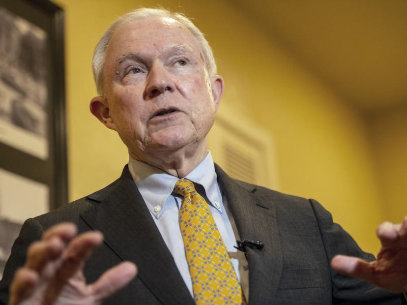 Former U.S. Attorney General Jeff Sessions campaigns for Alabama's Senate seat at the Blue Plate restaurant Thursday in Huntsville, Ala. Sessions is stressing his loyalty to President Trump as he seeks to regain the Senate seat he held for 20 years. Former U.S. Attorney General Jeff Sessions campaigns for Alabama's Senate seat at the Blue Plate restaurant Thursday in Huntsville, Ala. Sessions is stressing his loyalty to President Trump as he seeks to regain the Senate seat he held for 20 years.