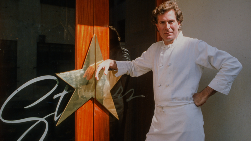 The irascible chef poses in front of his San Francisco restaurant in the documentary Jeremiah Tower: The Last Magnificent. The irascible chef poses in front of his San Francisco restaurant in the documentary Jeremiah Tower: The Last Magnificent.