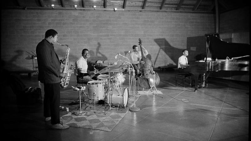 John Coltrane and his band recording at Van Gelder Studios in 1963. John Coltrane and his band recording at Van Gelder Studios in 1963.