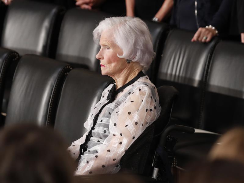 Roberta McCain, the mother of late U.S. Senator John McCain, is seated prior to ceremonies honoring him in the Capitol Rotunda, Aug. 31, 2018 Roberta McCain, the mother of late U.S. Senator John McCain, is seated prior to ceremonies honoring him in the Capitol Rotunda, Aug. 31, 2018