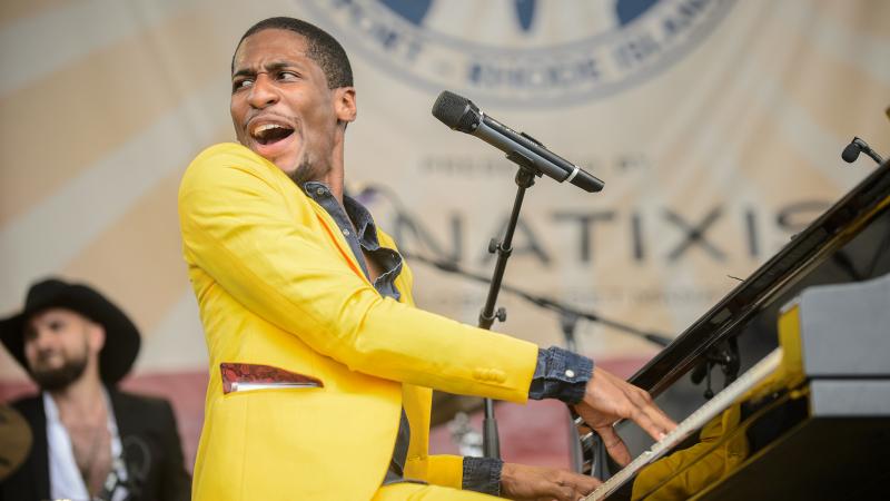 Jon Batiste, seen here at the 2014 Newport Jazz Festival, will take on a new gig as the bandleader for CBS' Late Show With Stephen Colbert. Jon Batiste, seen here at the 2014 Newport Jazz Festival, will take on a new gig as the bandleader for CBS' Late Show With Stephen Colbert.