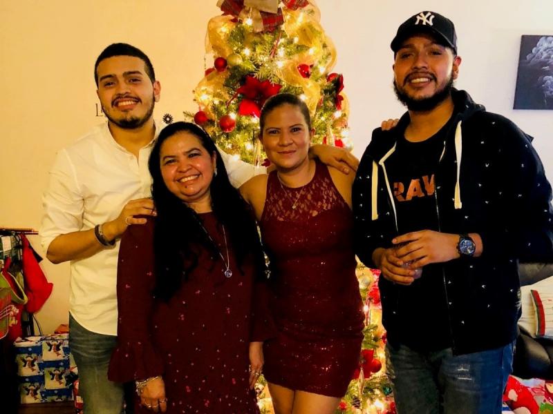 Javier Maradiaga (far right) with his brother, Jason Castillo; mother, Alma Maradiaga; and sister, Dariela Moncada on Christmas Eve in 2017. Javier Maradiaga (far right) with his brother, Jason Castillo; mother, Alma Maradiaga; and sister, Dariela Moncada on Christmas Eve in 2017.