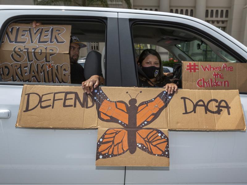 People demonstrate in June in Los Angeles in favor of the Deferred Action for Childhood Arrivals program. Immigrant rights advocates hailed a Friday court ruling allowing new applications as a "huge victory for people who have been waiting to apply for DA People demonstrate in June in Los Angeles in favor of the Deferred Action for Childhood Arrivals program. Immigrant rights advocates hailed a Friday court ruling allowing new applications as a "huge victory for people who have been waiting to apply for DA