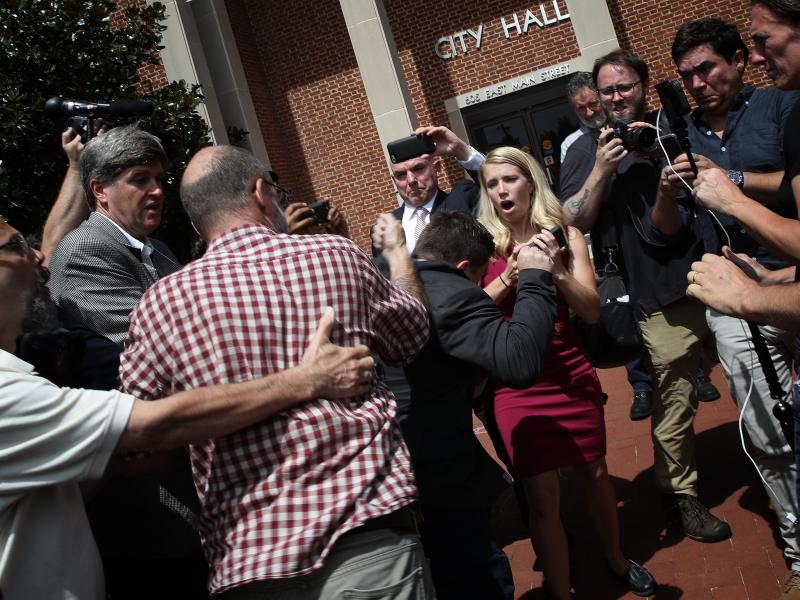 Prosecutors and a local TV station identified Jeffrey Winder as the man who threw a punch at Jason Kessler, organizer of the 2017 "Unite the Right" rally in Charlottesville, Va. Prosecutors and a local TV station identified Jeffrey Winder as the man who threw a punch at Jason Kessler, organizer of the 2017 "Unite the Right" rally in Charlottesville, Va.