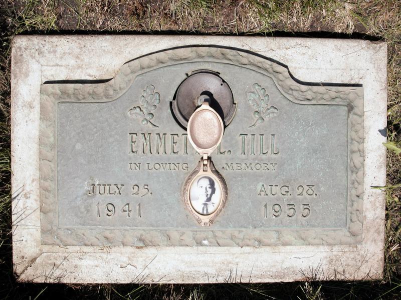 A plaque marks the gravesite of Emmett Till at Burr Oak Cemetery in Aslip, Ill. No one was convicted in his 1955 lynching. A plaque marks the gravesite of Emmett Till at Burr Oak Cemetery in Aslip, Ill. No one was convicted in his 1955 lynching.