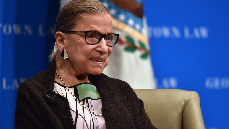 Supreme Court Justice Ruth Bader Ginsburg during a talk with Georgetown University law students in Washington. Supreme Court Justice Ruth Bader Ginsburg during a talk with Georgetown University law students in Washington.