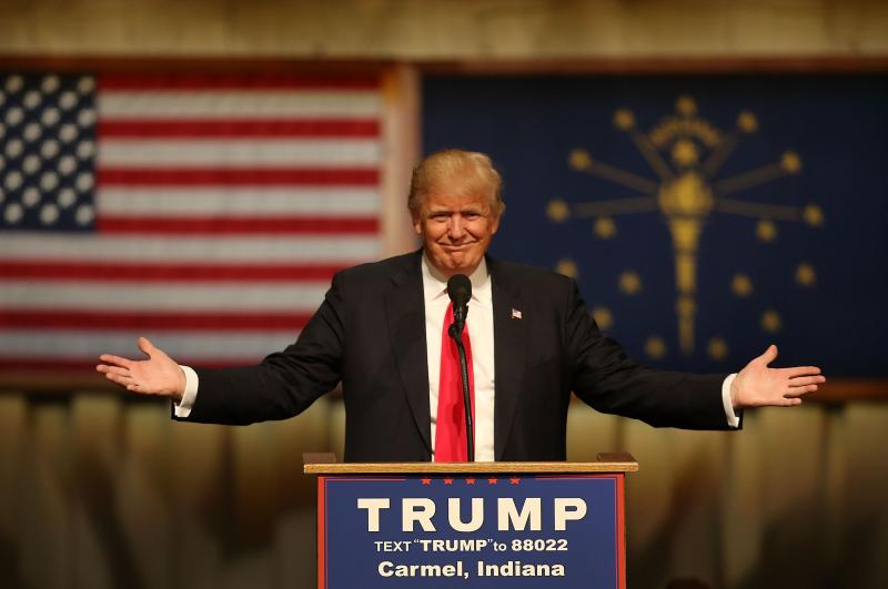 Donald Trump speaks during a campaign stop in Carmel, Ind., on Monday. Donald Trump speaks during a campaign stop in Carmel, Ind., on Monday.