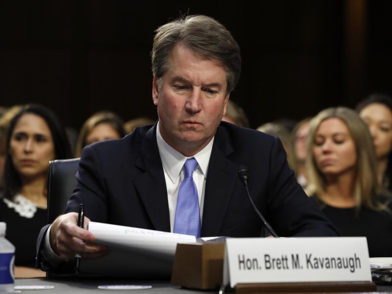 Supreme Court nominee Brett Kavanaugh looks over his notes during the third day of his Senate Judiciary Committee confirmation hearing Sept. 6 on Capitol Hill. Senate Democrats want to delay the confirmation vote after sexual assault allegations against K Supreme Court nominee Brett Kavanaugh looks over his notes during the third day of his Senate Judiciary Committee confirmation hearing Sept. 6 on Capitol Hill. Senate Democrats want to delay the confirmation vote after sexual assault allegations against K