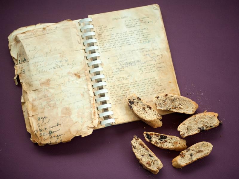 After his mother-in-law's death, NPR's Marc Silver found her go-to cookbook, filled with her copious annotations to recipes. He used it to piece together her take on mandelbread, a Jewish version of biscotti, and other holiday favorites. After his mother-in-law's death, NPR's Marc Silver found her go-to cookbook, filled with her copious annotations to recipes. He used it to piece together her take on mandelbread, a Jewish version of biscotti, and other holiday favorites.