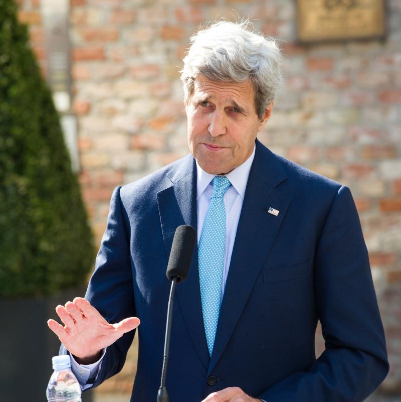 Secretary of State John Kerry delivers a statement in front of Palais Coburg where the Iranian nuclear talks are taking place in Vienna, Austria. Secretary of State John Kerry delivers a statement in front of Palais Coburg where the Iranian nuclear talks are taking place in Vienna, Austria.