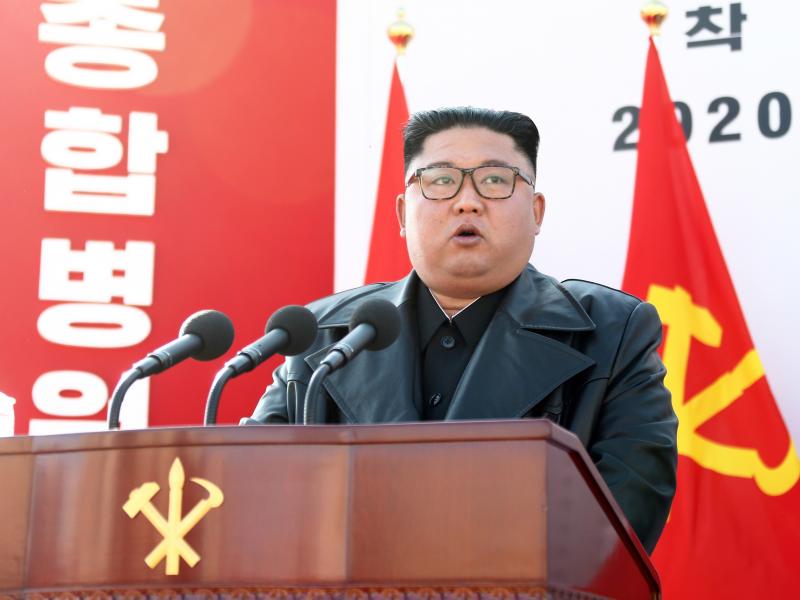 North Korean leader Kim Jong Un speaks at the groundbreaking ceremony for the construction of Pyongyang General Hospital on March 17, 2020. North Korean leader Kim Jong Un speaks at the groundbreaking ceremony for the construction of Pyongyang General Hospital on March 17, 2020.