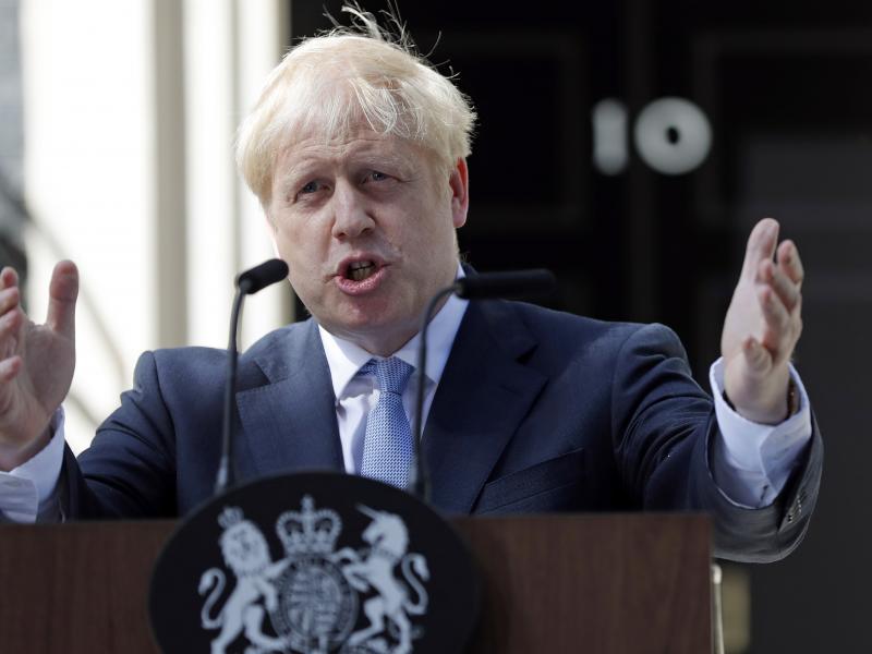 A leaked Brexit document predicts a "catastrophic collapse" of the U.K.'s infrastructure if Britain leaves the EU with no deal. Above, British Prime Minister Boris Johnson gestures as he speaks outside 10 Downing Street in London in July. A leaked Brexit document predicts a "catastrophic collapse" of the U.K.'s infrastructure if Britain leaves the EU with no deal. Above, British Prime Minister Boris Johnson gestures as he speaks outside 10 Downing Street in London in July.