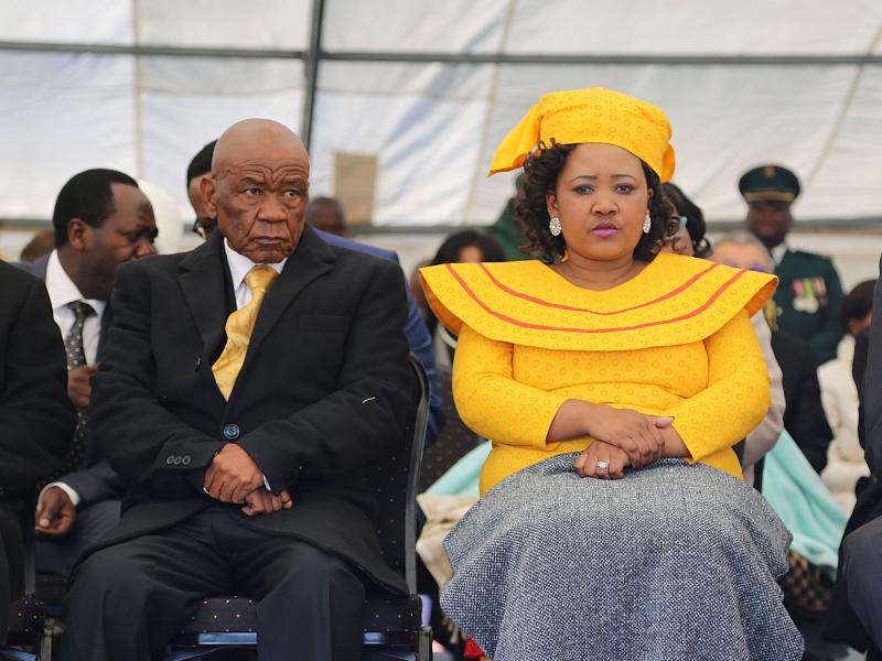 Lesotho Prime Minister Thomas Thabane and his current wife, Maesaiah Thabane, attend his inauguration in 2017. Both are suspects in the killing of the prime minister's previous wife, Lipolelo, shortly before the inauguration. Lesotho Prime Minister Thomas Thabane and his current wife, Maesaiah Thabane, attend his inauguration in 2017. Both are suspects in the killing of the prime minister's previous wife, Lipolelo, shortly before the inauguration.