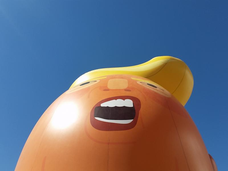 "The only way you can make any kind of impact with Donald Trump is to mock him," says one of the organizers behind the "Let Trump Baby Fly" petition. "The only way you can make any kind of impact with Donald Trump is to mock him," says one of the organizers behind the "Let Trump Baby Fly" petition.