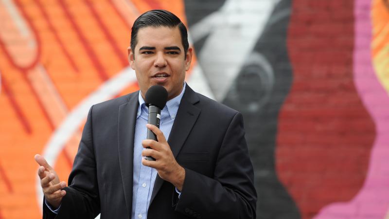 Long Beach Mayor Robert Garcia, pictured in 2016, says his mother "found" the American dream. She died of COVID-19 in July. Long Beach Mayor Robert Garcia, pictured in 2016, says his mother "found" the American dream. She died of COVID-19 in July.