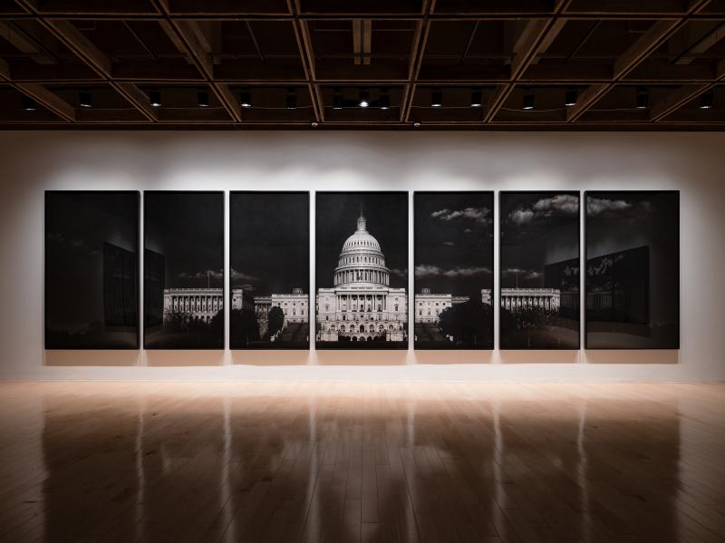 Robert Longo, Untitled (Capitol), 2012-2013. Charcoal on mounted paper. Installation image by Lance Gerber for the Palm Springs Art Museum's exhibition Storm of Hope: Law & Disorder. Robert Longo, Untitled (Capitol), 2012-2013. Charcoal on mounted paper. Installation image by Lance Gerber for the Palm Springs Art Museum's exhibition Storm of Hope: Law & Disorder.