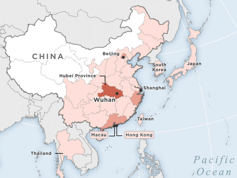 Map showing cases of Wuhan coronavirus detected so far Map showing cases of Wuhan coronavirus detected so far