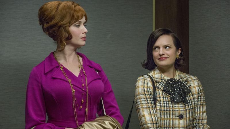 Watching Joan (Christina Hendricks, left) and Peggy (Elisabeth Moss) navigate the sexism of a 1960s ad agency is part of what has kept audiences hooked on Mad Men. Watching Joan (Christina Hendricks, left) and Peggy (Elisabeth Moss) navigate the sexism of a 1960s ad agency is part of what has kept audiences hooked on Mad Men.