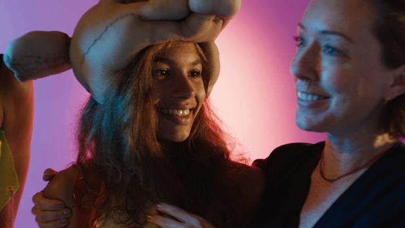 Madeline (Helena Howard, L) and Evangeline (Molly Parker, R) share a moment in Madeline's Madeline. Madeline (Helena Howard, L) and Evangeline (Molly Parker, R) share a moment in Madeline's Madeline.