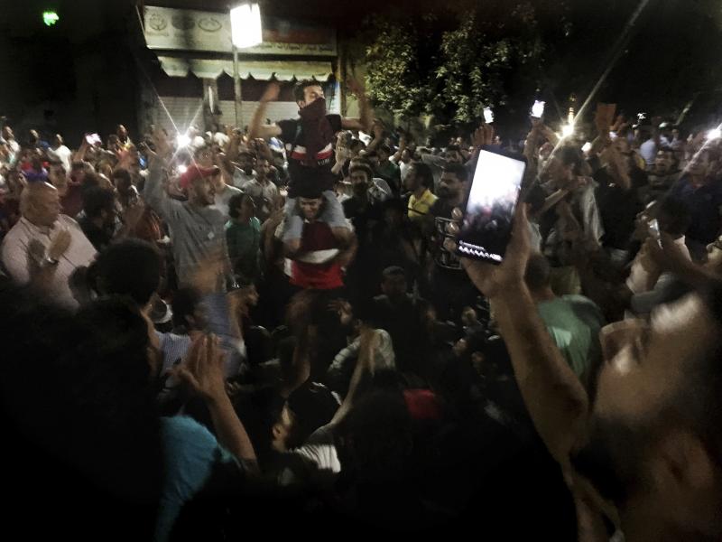Protesters chanted slogans against the regime last month in Cairo, Egypt, at a rare protest. Protesters chanted slogans against the regime last month in Cairo, Egypt, at a rare protest.