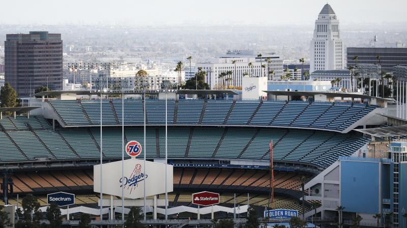 Dodger Stadium on what was supposed to be Major League Baseball's opening day on March 26 in Los Angeles. Dodger Stadium on what was supposed to be Major League Baseball's opening day on March 26 in Los Angeles.