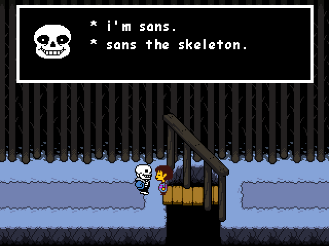Fan favorite Sans the Skeleton pops up to tell you about all the terrible things you've done. Fan favorite Sans the Skeleton pops up to tell you about all the terrible things you've done.