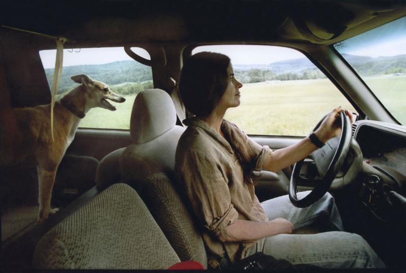 Photographer Sally Mann drives with her greyhound, Honey, in the early 2000s. Photographer Sally Mann drives with her greyhound, Honey, in the early 2000s.