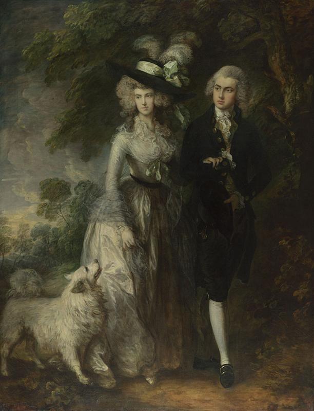 Thomas Gainsborough's 1785 painting Mr and Mrs William Hallett (The Morning Walk) was attacked at The National Gallery in London on Saturday. Thomas Gainsborough's 1785 painting Mr and Mrs William Hallett (The Morning Walk) was attacked at The National Gallery in London on Saturday.