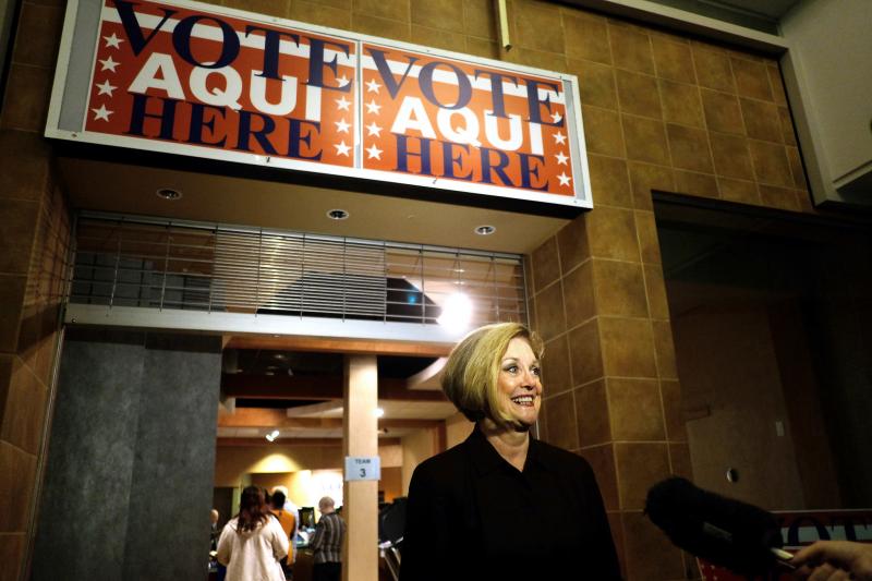 Travis County Clerk Dana Debeauvoir speaks to the media at the Early Voting Mega Center at Austin in October 2016. Debeauvoir has spent a decade trying to create a more secure electronic touchscreen voting system. Travis County Clerk Dana Debeauvoir speaks to the media at the Early Voting Mega Center at Austin in October 2016. Debeauvoir has spent a decade trying to create a more secure electronic touchscreen voting system.