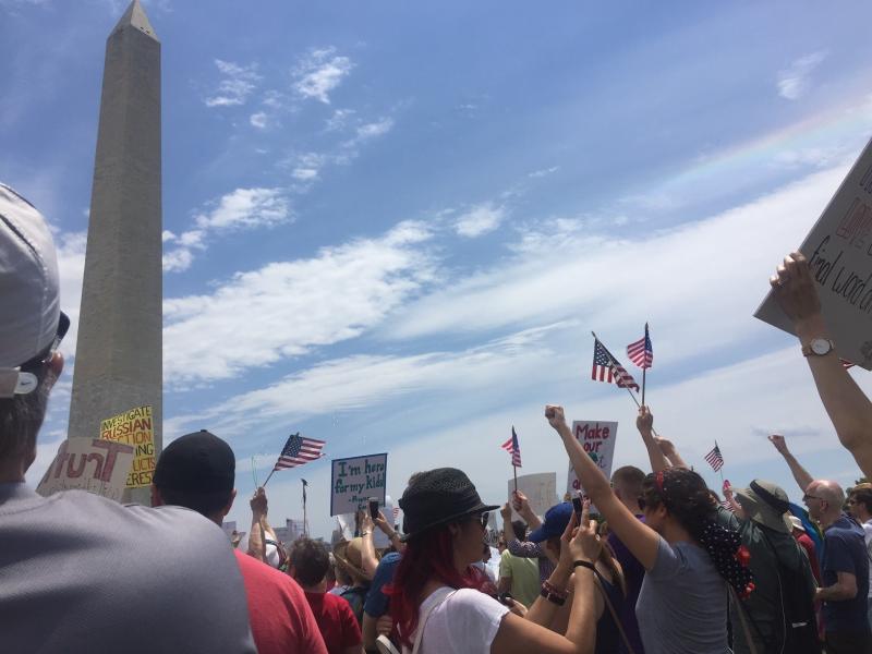 In Washington, D.C., demonstrators called for a congressional independent commission to investigate connections between the Trump campaign and the Russian government — one of several nationwide "March for Truth" rallies on Saturday. In Washington, D.C., demonstrators called for a congressional independent commission to investigate connections between the Trump campaign and the Russian government — one of several nationwide "March for Truth" rallies on Saturday.