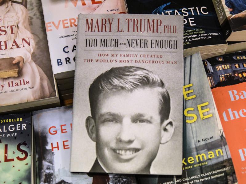 A display of Mary Trump's new book about her uncle. A judge freed President Trump's niece this week from a restraining order restricting her from discussing the book. A display of Mary Trump's new book about her uncle. A judge freed President Trump's niece this week from a restraining order restricting her from discussing the book.