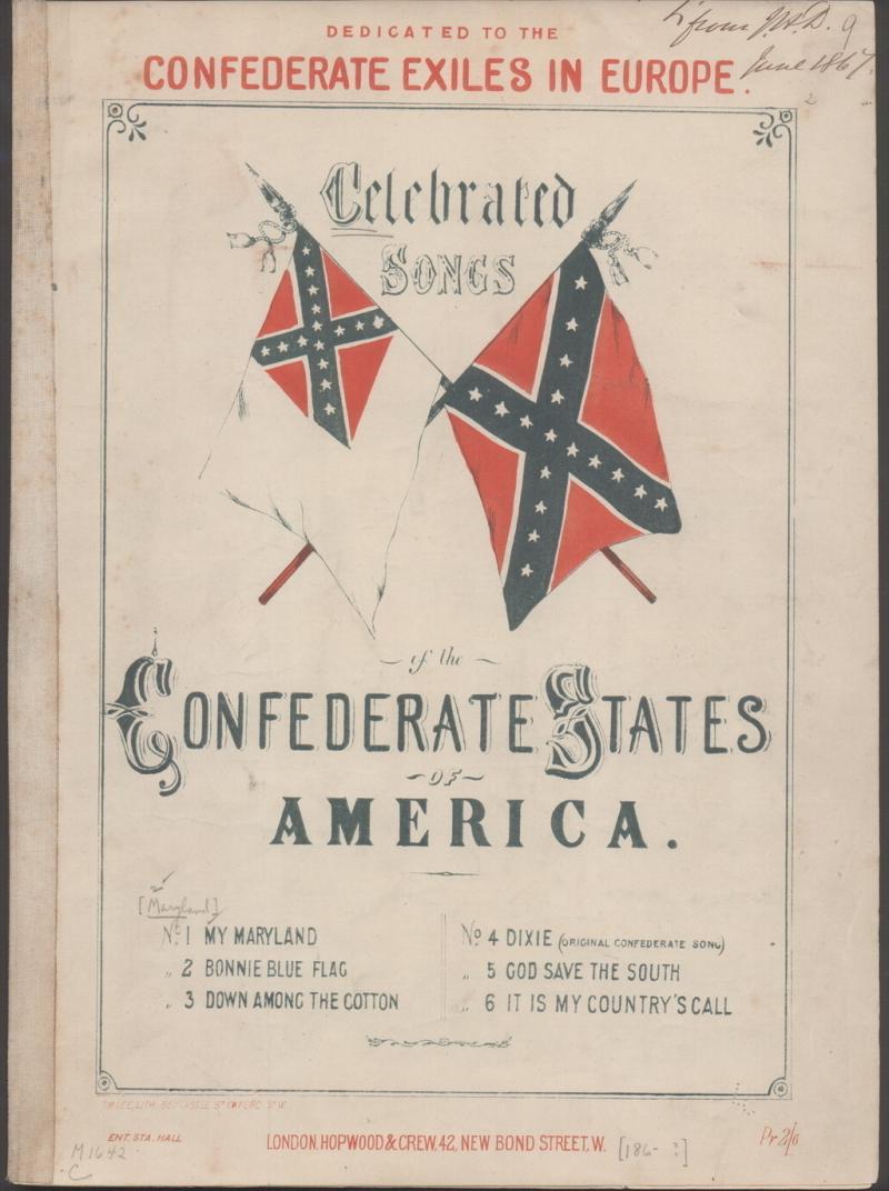 This image, provided by the Library of Congress, shows the cover of a collection of Confederate songs published in 1861, which includes "Maryland, My Maryland." State lawmakers want to retire it as Maryland's official state song but not erase it. This image, provided by the Library of Congress, shows the cover of a collection of Confederate songs published in 1861, which includes "Maryland, My Maryland." State lawmakers want to retire it as Maryland's official state song but not erase it.