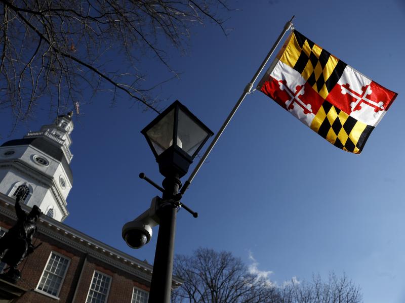 A Maryland state flag waves near the Statehouse in Annapolis. Maryland has decided to drop a state song that originated during the Civil War and alludes to Abraham Lincoln as a tyrant and a despot. A Maryland state flag waves near the Statehouse in Annapolis. Maryland has decided to drop a state song that originated during the Civil War and alludes to Abraham Lincoln as a tyrant and a despot.
