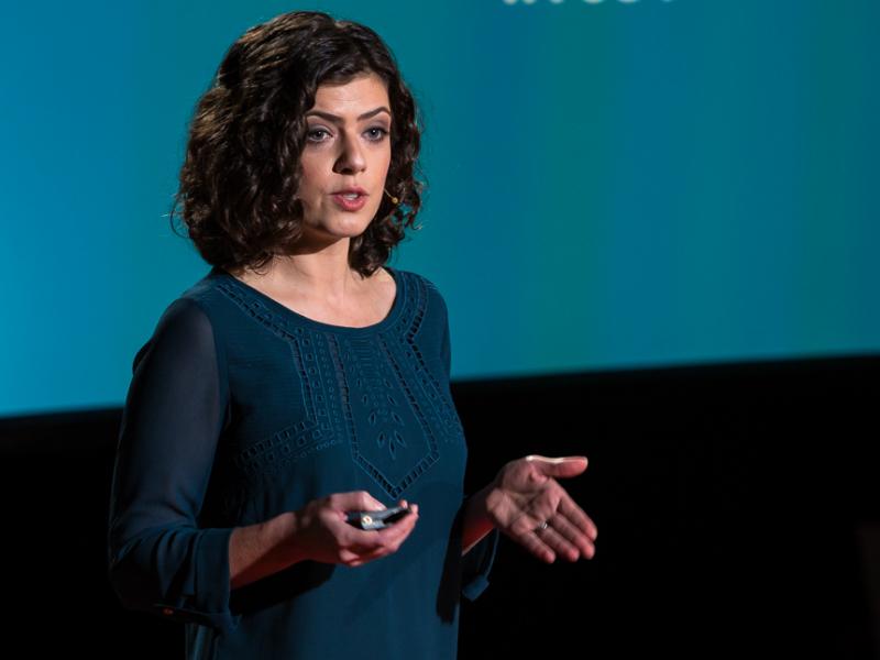 Masha Gershman on the TED stage. Masha Gershman on the TED stage.