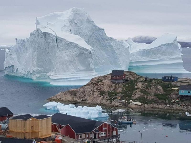 Scientists say, the iceberg is unstable, and could be a threat to the village nearby. Scientists say, the iceberg is unstable, and could be a threat to the village nearby.
