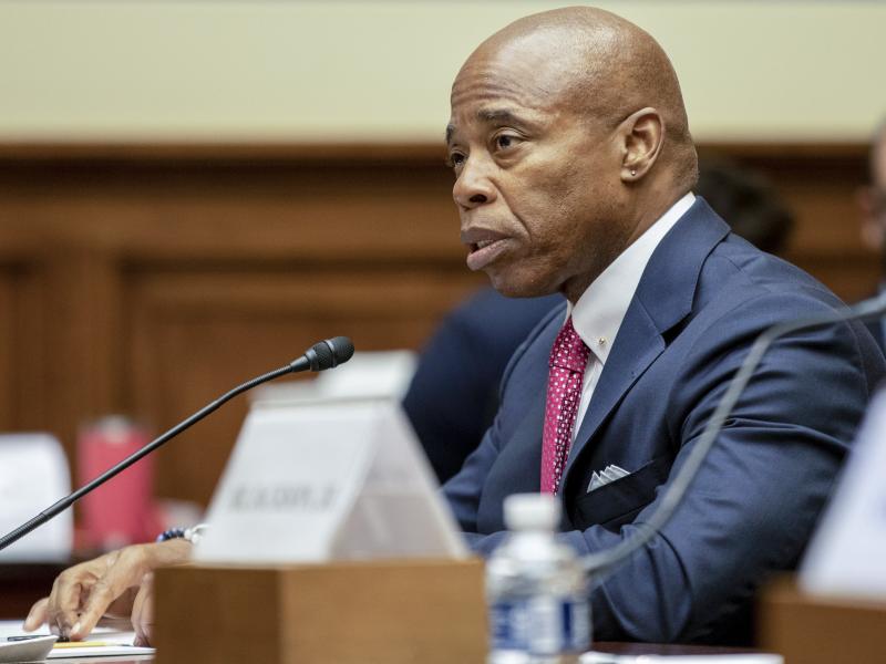 New York City Mayor Eric Adams testifies during a House Committee on Oversight and Reform hearing on gun violence in Washington, D.C. on Wednesday. New York City Mayor Eric Adams testifies during a House Committee on Oversight and Reform hearing on gun violence in Washington, D.C. on Wednesday.
