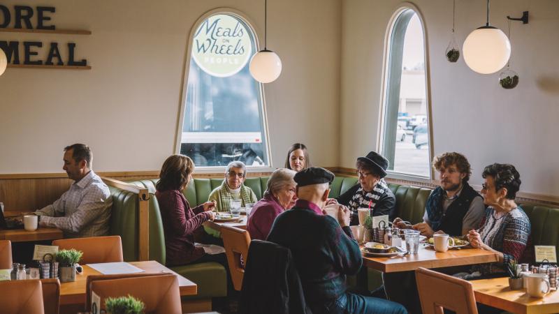 The Diner, which is a project of Meals on Wheels People in Vancouver, Wash., provides community in addition to meals for seniors enrolled in the program. The Diner, which is a project of Meals on Wheels People in Vancouver, Wash., provides community in addition to meals for seniors enrolled in the program.