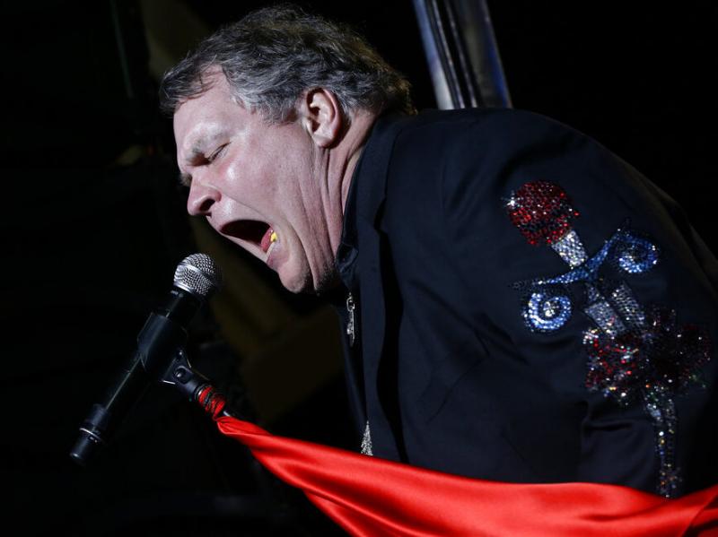 Singer Meat Loaf performs in support of Republican presidential candidate and former Massachusetts Gov. Mitt Romney at the football stadium at Defiance High School in Defiance, Ohio, Thursday, Oct. 25, 2012. Singer Meat Loaf performs in support of Republican presidential candidate and former Massachusetts Gov. Mitt Romney at the football stadium at Defiance High School in Defiance, Ohio, Thursday, Oct. 25, 2012.