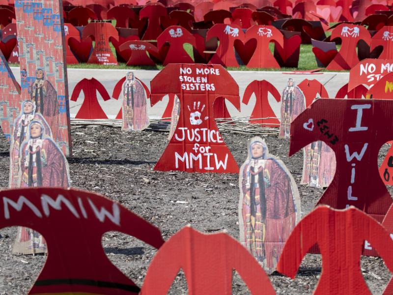 A memorial to missing and murdered Indigenous women is set up in St. Paul, Minn. A memorial to missing and murdered Indigenous women is set up in St. Paul, Minn.