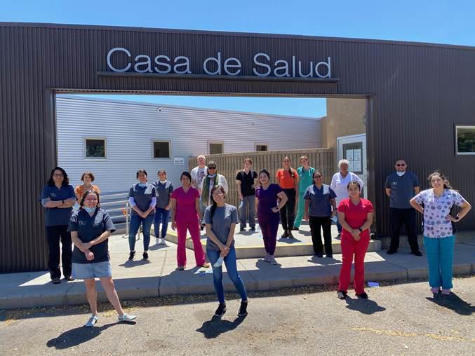 Casa de Salud clinicians, staff and health apprentices socially distance outside their New Mexico clinic. The facility is one of many social safety net clinics that haven't yet received pandemic-related funding and are now on the brink financially. Casa de Salud clinicians, staff and health apprentices socially distance outside their New Mexico clinic. The facility is one of many social safety net clinics that haven't yet received pandemic-related funding and are now on the brink financially.