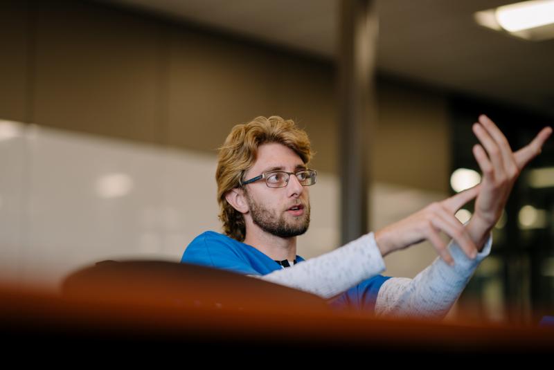 Matthew Braun, a first-year medical student at Pacific Northwest University of Health Sciences in Yakima, Wash., says his personal history with opioids will help him care for patients. Matthew Braun, a first-year medical student at Pacific Northwest University of Health Sciences in Yakima, Wash., says his personal history with opioids will help him care for patients.