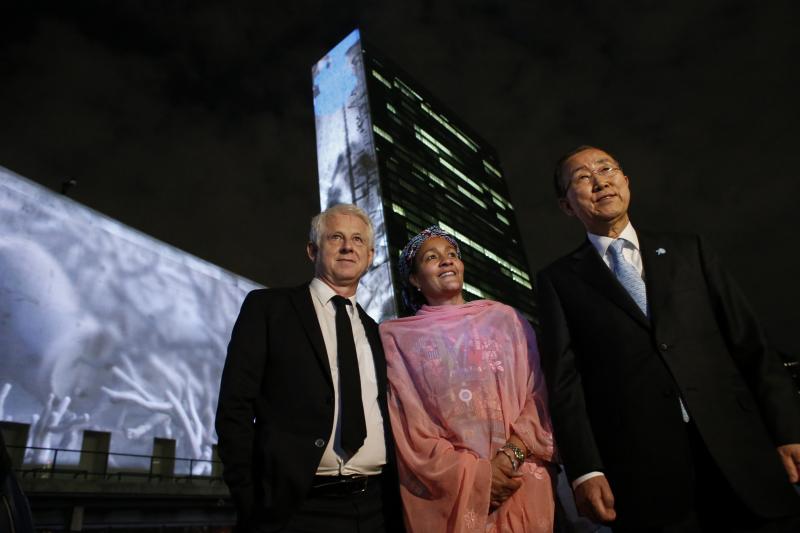 Actually, he loves charity work: Filmmaker (and charity activist) Richard Curtis (left) poses with U.N. Secretary-General Ban Ki-moon and his special adviser Amina J. Mohammed. Actually, he loves charity work: Filmmaker (and charity activist) Richard Curtis (left) poses with U.N. Secretary-General Ban Ki-moon and his special adviser Amina J. Mohammed.