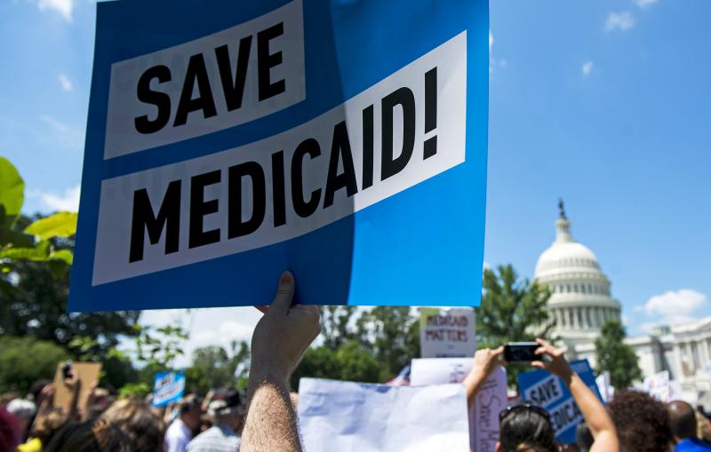 Protesters rally against Medicaid cuts in front of the U.S. Capitol in June. Medicaid is the nation's largest health insurance program, covering 74 million people — more than 1 in 5 Americans. Protesters rally against Medicaid cuts in front of the U.S. Capitol in June. Medicaid is the nation's largest health insurance program, covering 74 million people — more than 1 in 5 Americans.