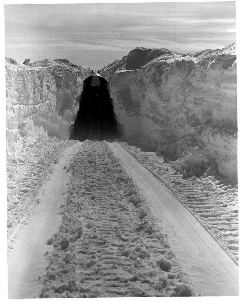 A view of the main trench to the permanent camp at Camp Century, Greenland, in the 1950s. The U.S. Army base was abandoned in 1967, after Greenland's ice sheet began shifting and the Army realized that the tunnels wouldn't last. A view of the main trench to the permanent camp at Camp Century, Greenland, in the 1950s. The U.S. Army base was abandoned in 1967, after Greenland's ice sheet began shifting and the Army realized that the tunnels wouldn't last.