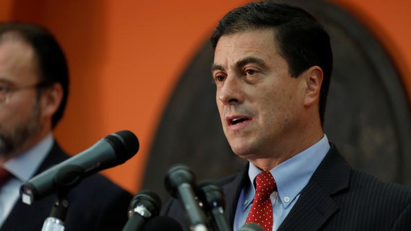 The Mexican ambassador to the United States, Gerónimo Gutiérrez, speaks at a news conference at the Mexican Embassy in Washington on March 9, 2017. The Mexican ambassador to the United States, Gerónimo Gutiérrez, speaks at a news conference at the Mexican Embassy in Washington on March 9, 2017.