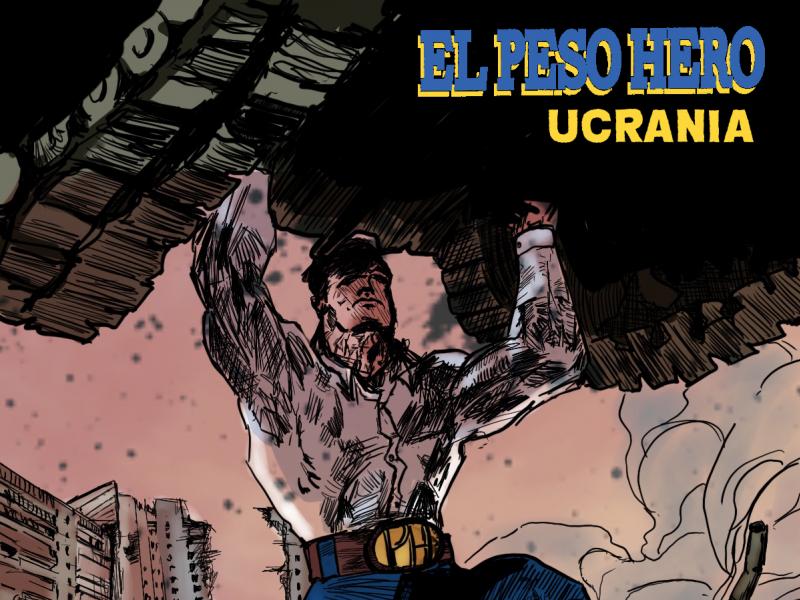 El Peso Hero saves civilians in the besieged Ukrainian city of Mariupol in a special edition of Héctor Rodríguez's self-published comic book series. The 18-page issue is free, with text in English, Spanish, Ukrainian and Russian. El Peso Hero saves civilians in the besieged Ukrainian city of Mariupol in a special edition of Héctor Rodríguez's self-published comic book series. The 18-page issue is free, with text in English, Spanish, Ukrainian and Russian.
