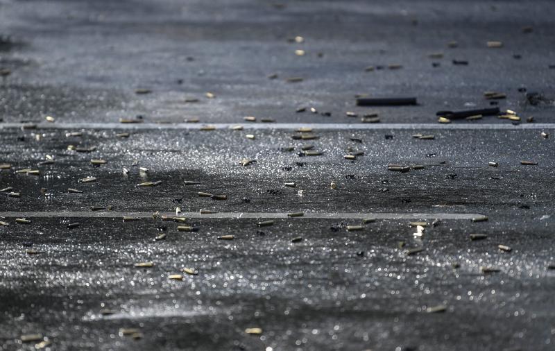 Bullet cases are seen on the ground at a crime scene after Mexico City's Public Security Secretary Omar García Harfuch was wounded in an attack, in Mexico City, on June 26, 2020. Bullet cases are seen on the ground at a crime scene after Mexico City's Public Security Secretary Omar García Harfuch was wounded in an attack, in Mexico City, on June 26, 2020.