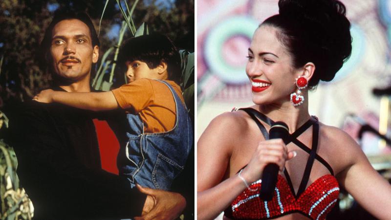 At left, Jimmy Smits in My Family. At right, Jennifer Lopez in Selena. At left, Jimmy Smits in My Family. At right, Jennifer Lopez in Selena.