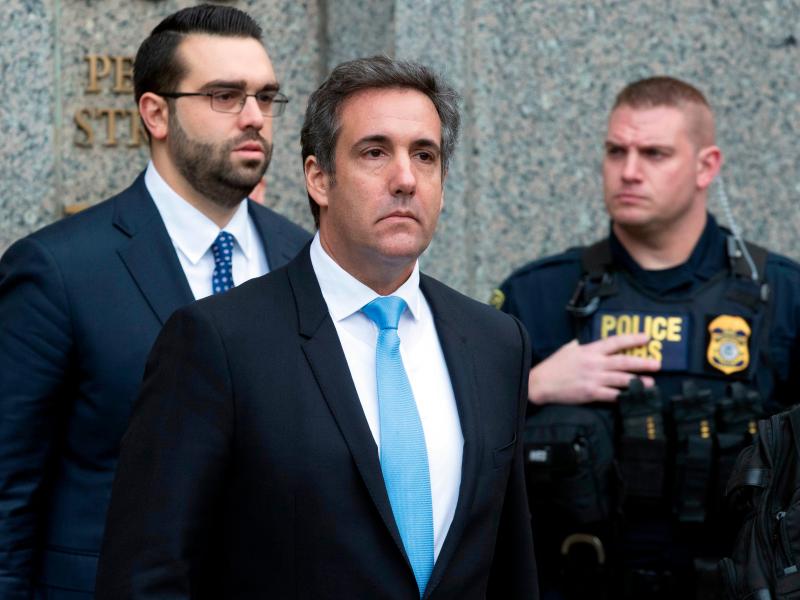 Michael Cohen, President Trump's personal attorney, center, leaves federal court in New York earlier this month. Michael Cohen, President Trump's personal attorney, center, leaves federal court in New York earlier this month.